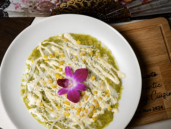 Chef's Specials — Flour Tortillas with Chicken in Poblano Green Sauce